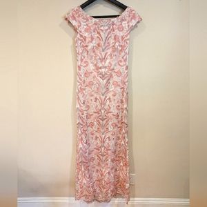 Pink Embroidered Tadashi Shoji Size 6 Dress